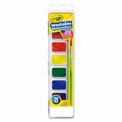 Crayola washable water colors, 8 colors with paint brush