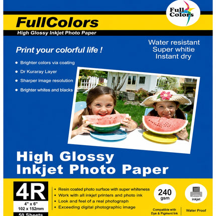 Full colors High Glossy Inkjet Photo Paper
